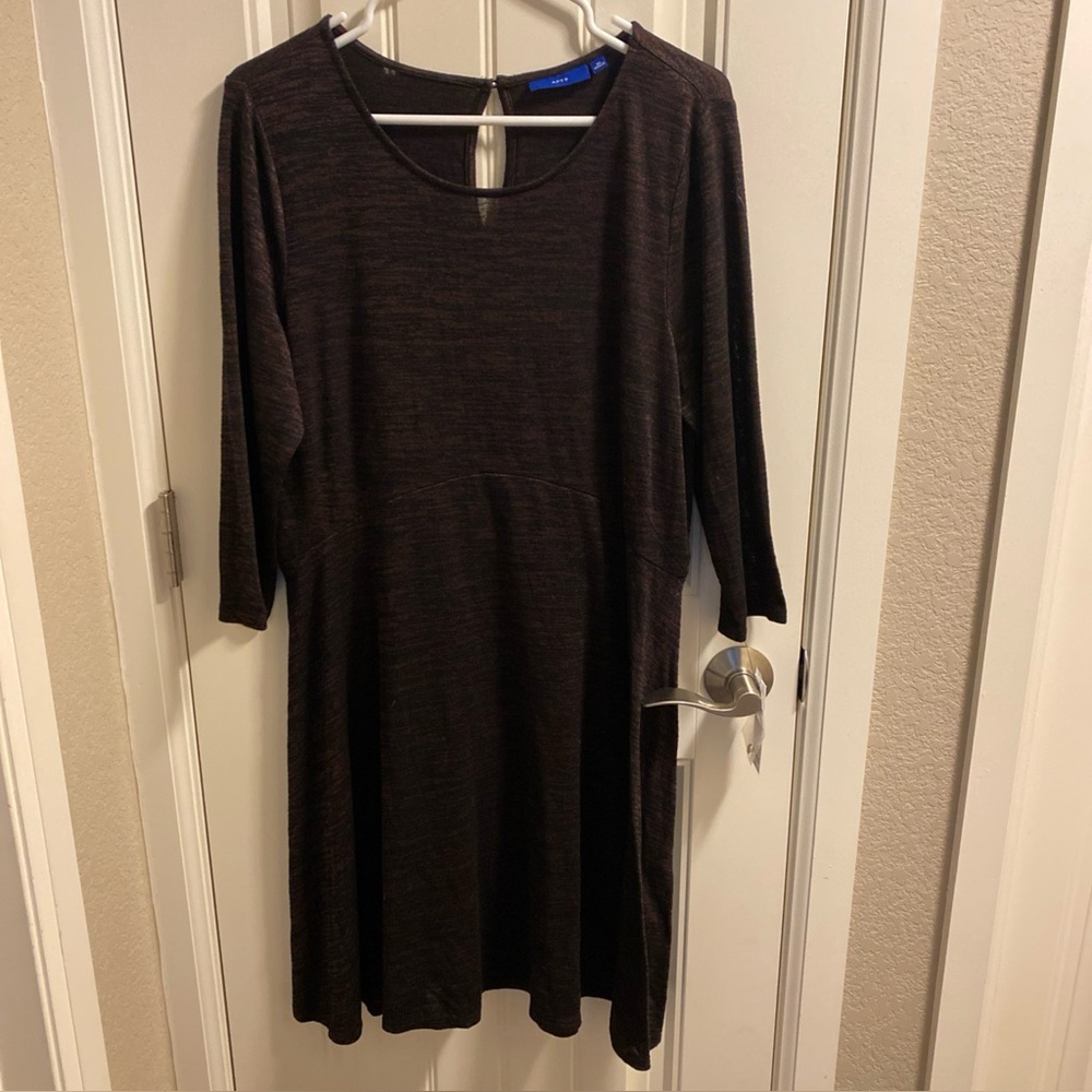 NWT APT 9 XL dress long sleeve sweater X Large STRETCH Burgundy Black Space Dyed